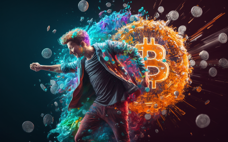 Samantha_Koh_Guy_tossing_a_bitcoin_colors_are_bright_and_poppin_7aafe17b-e172-417b-857f-dbe1d3cffdb1